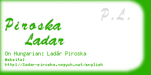 piroska ladar business card